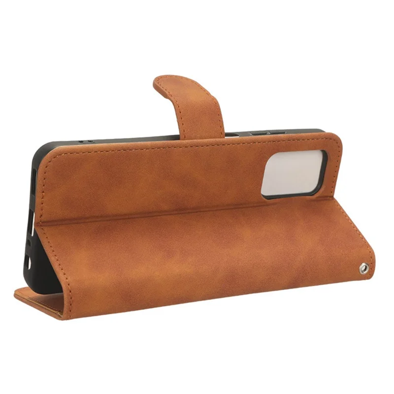 For Nokia G42 Phone Case PU Leather Skin-touch Stand Wallet Slim-Fit Phone Cover - Brown
