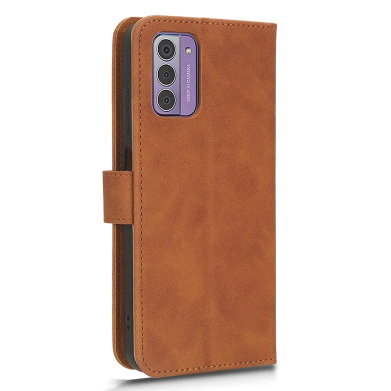 For Nokia G42 Phone Case PU Leather Skin-touch Stand Wallet Slim-Fit Phone Cover - Brown