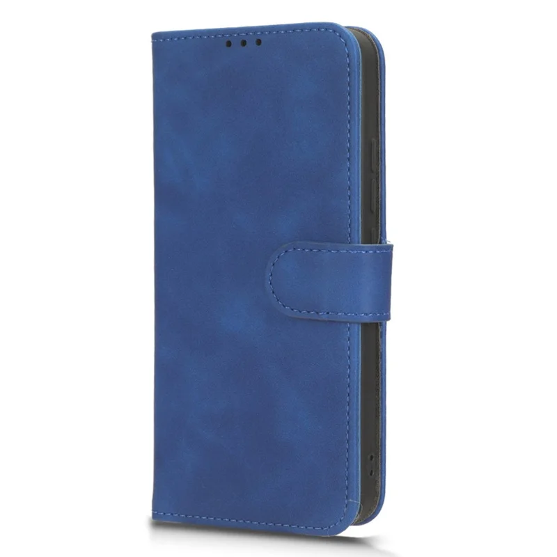 For Nokia C110 Stand Phone Case Skin-touch PU Leather Wallet Anti-drop Phone Cover - Blue
