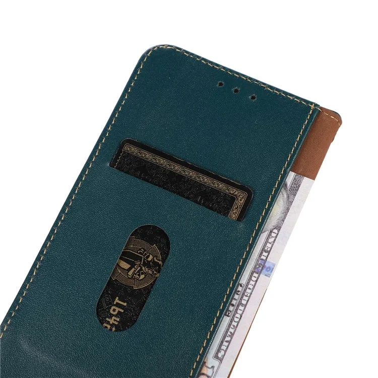 KHAZNEH For OnePlus Nord CE3 5G Genuine Cow Leather Phone Case Stand Cover RFID Blocking Wallet Shell - Green