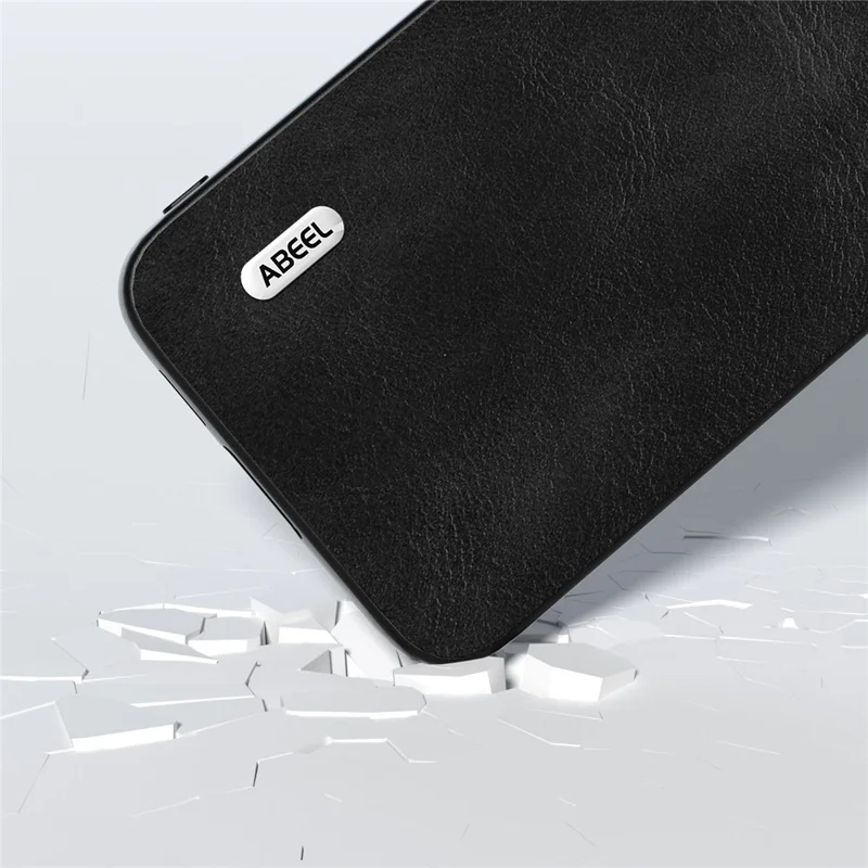 ABEEL Cowhide Texture Phone Case for Samsung Galaxy S23 FE Shockproof PU Leather+TPU+PC Cover - Black