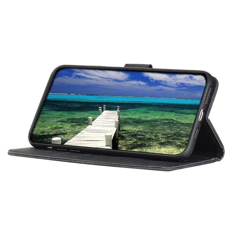 KHAZNEH Для Samsung Galaxy F34 5G / M34 5G Кожаный кошелёк с чехлом для телефона, ретро-текстура, кожаный чехол-подставка - чёрный