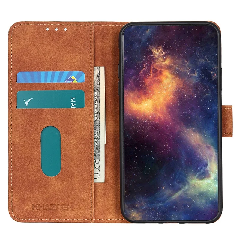 KHAZNEH For Nothing Phone (2) Wallet Stand Phone Case Retro Texture Leather Phone Cover - Brown