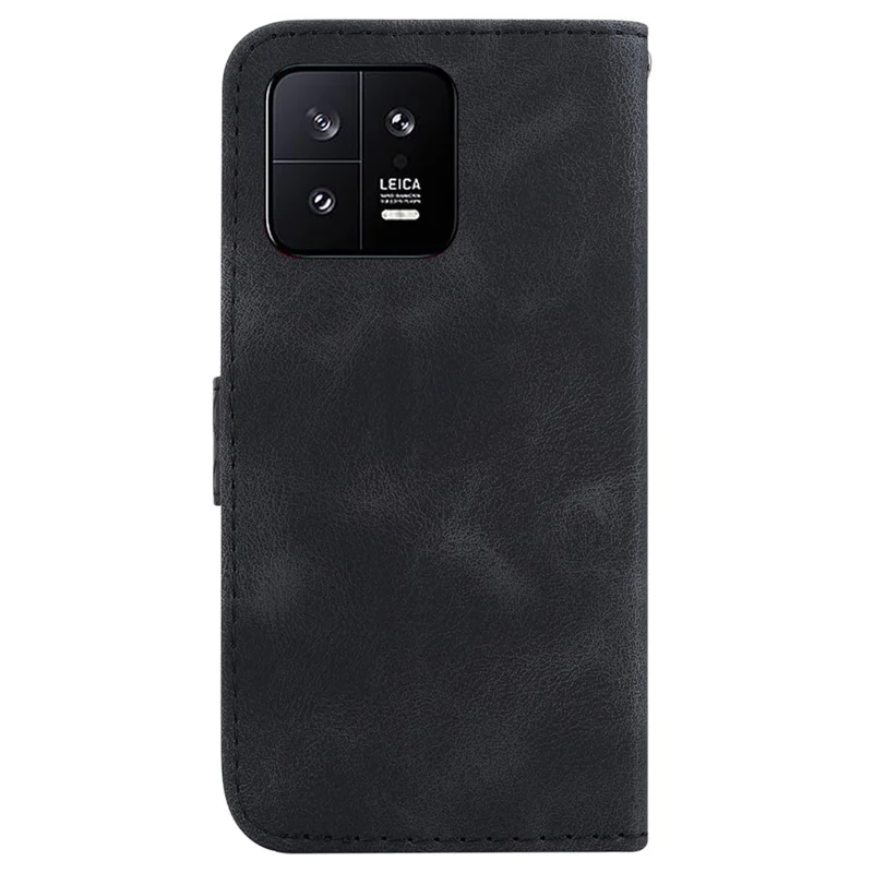 Anti-Scratch Cover for Xiaomi 13 , PU Leather Case Stand Imprinted Wallet Phone Shell - Black