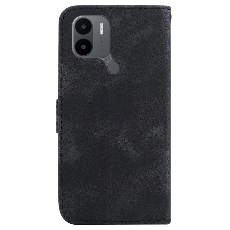 Pour Xiaomi Poco C50 4G / Poco C51 4G / Redmi A1+ 4G / A2+ 4G 7-Shape Imprinted Leather Cover Wallet Stand Phone Case - Noir