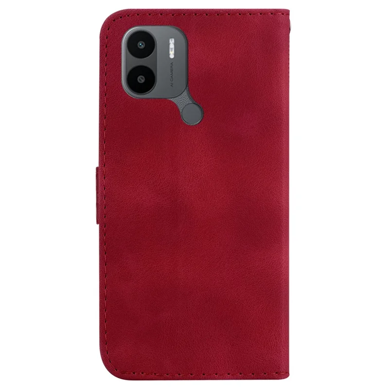 For Xiaomi Poco C50 4G / Poco C51 4G / Redmi A1+ 4G / A2+ 4G 7-Shape Imprinted Leather Cover Wallet Stand Phone Case - Red