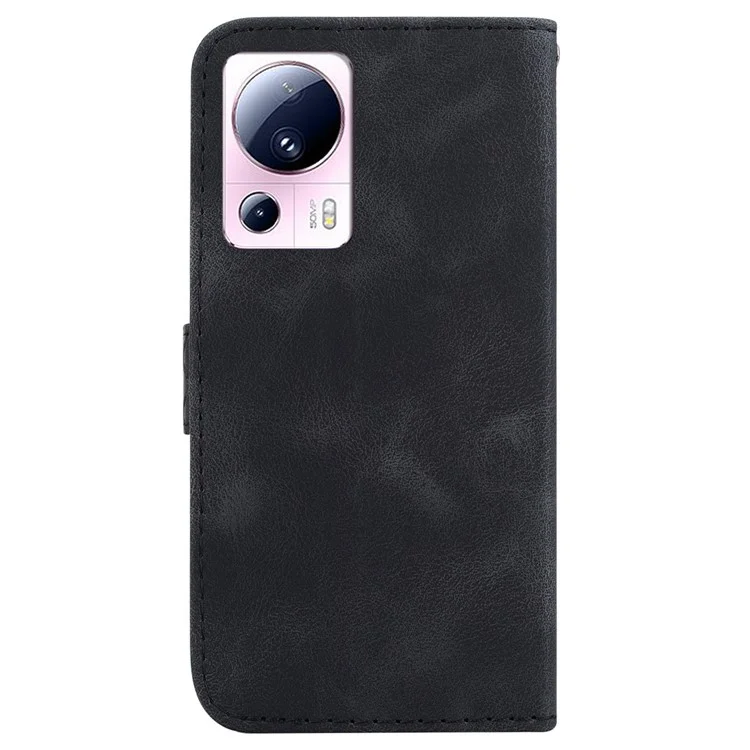 For Xiaomi 13 Lite / Civi 2 5G Hands-free Stand Leather Phone Case Imprinted Wallet Cover - Black