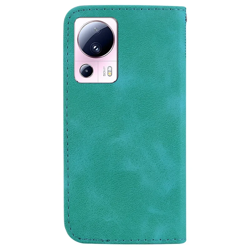 For Xiaomi 13 Lite / Civi 2 5G Hands-free Stand Leather Phone Case Imprinted Wallet Cover - Green