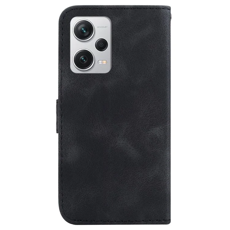 Para Xiaomi Redmi Note 12 Pro+ 5G 7-Shape Imprinted Wallet Stand Phone Case Anti-fall Leather Shell - Negro