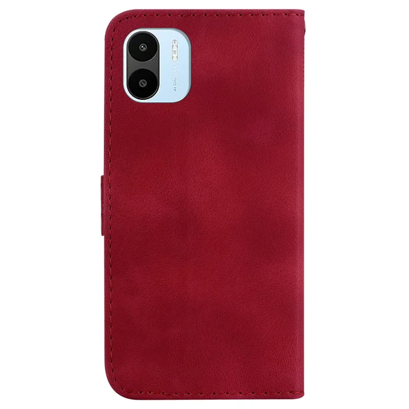 PU Leather Shell for Xiaomi Redmi A1 4G / A2 4G Phone Cover 7-Shape Imprinted Wallet Stand Case - Red