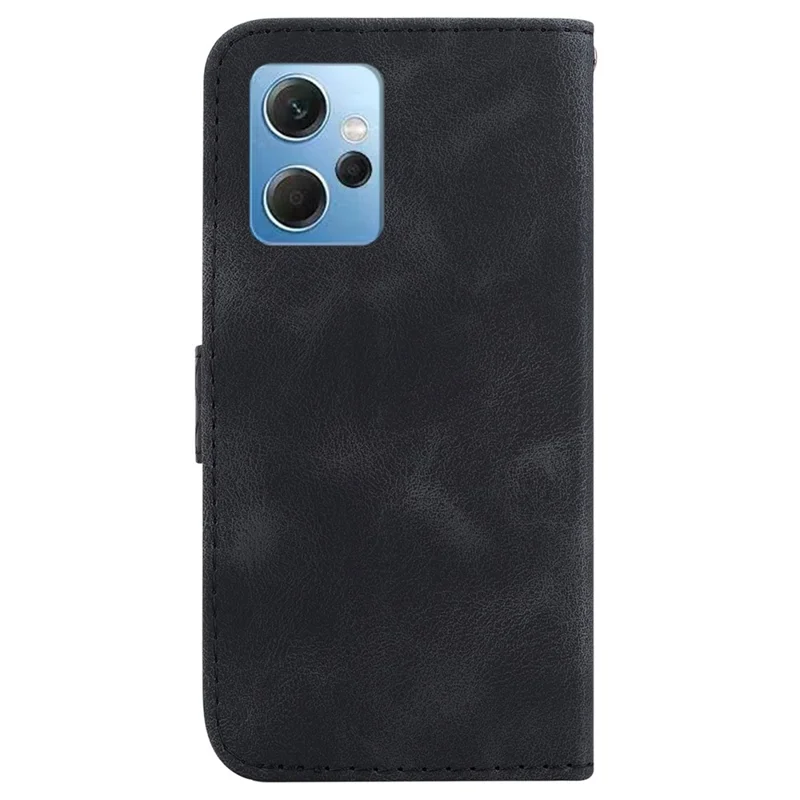 Para Xiaomi Redmi Note 12 4G 7-Shape Imprinted Protective Case Leather Wallet Stand Phone Cover - Preto