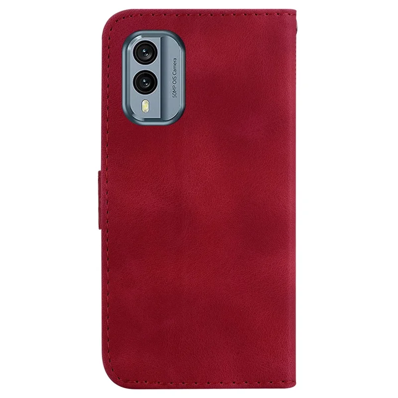 7-Shape Imprinted Cover for Nokia X30 5G PU Leather Wallet Phone Case with Stand - Red