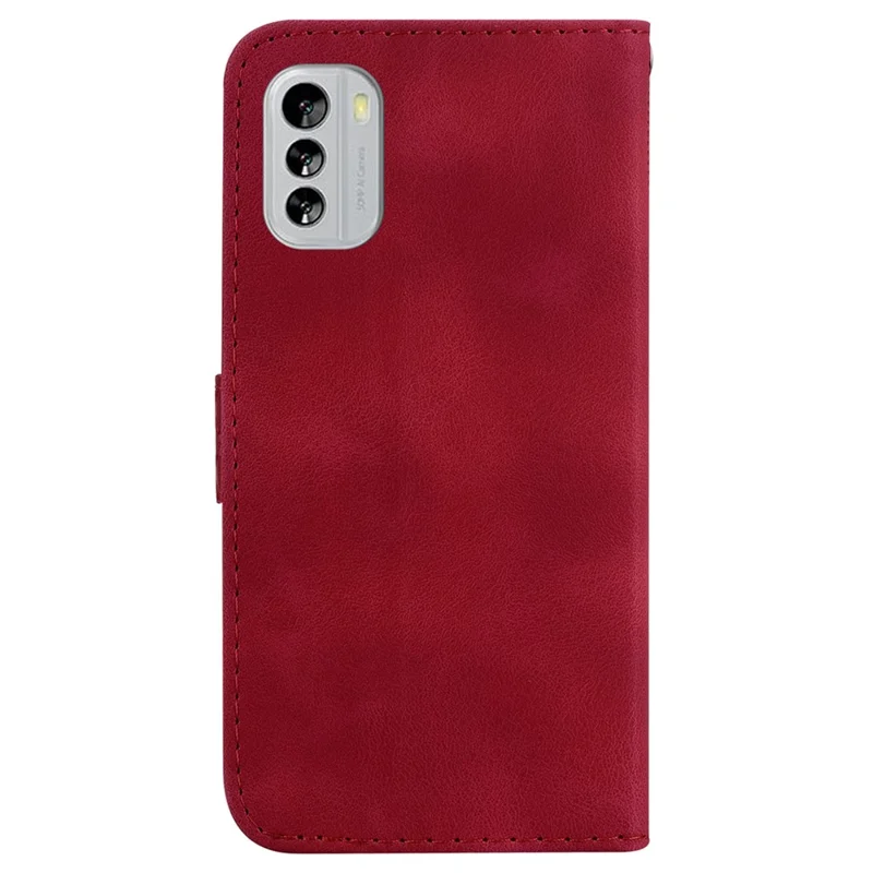 Lederen Anti-val Cover voor Nokia G60 5G 7-Vorm Ingelijst Portemonnee Stand Telefoonhoesje - Rood