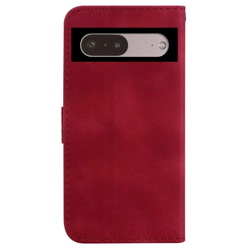PU Leather Shell for Google Pixel 7 5G , Phone Case Stand Imprinted Pattern Wallet Cover - Red