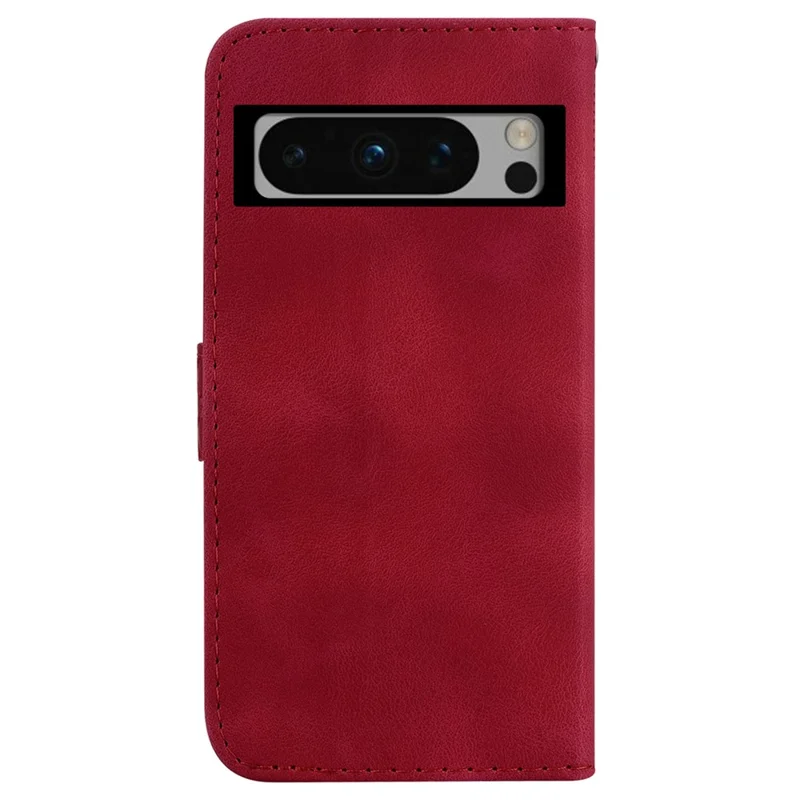 For Google Pixel 8 Pro 7-Shape Imprinted Smartphone Case Folding Stand Leather Wallet Cover - Red