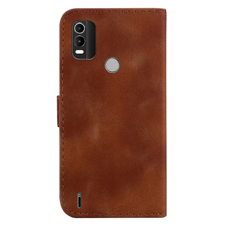Étui de protection en cuir pour téléphone portable pour Nokia C21 Plus 4G, étui de protection antichoc en forme de 7 - Marron