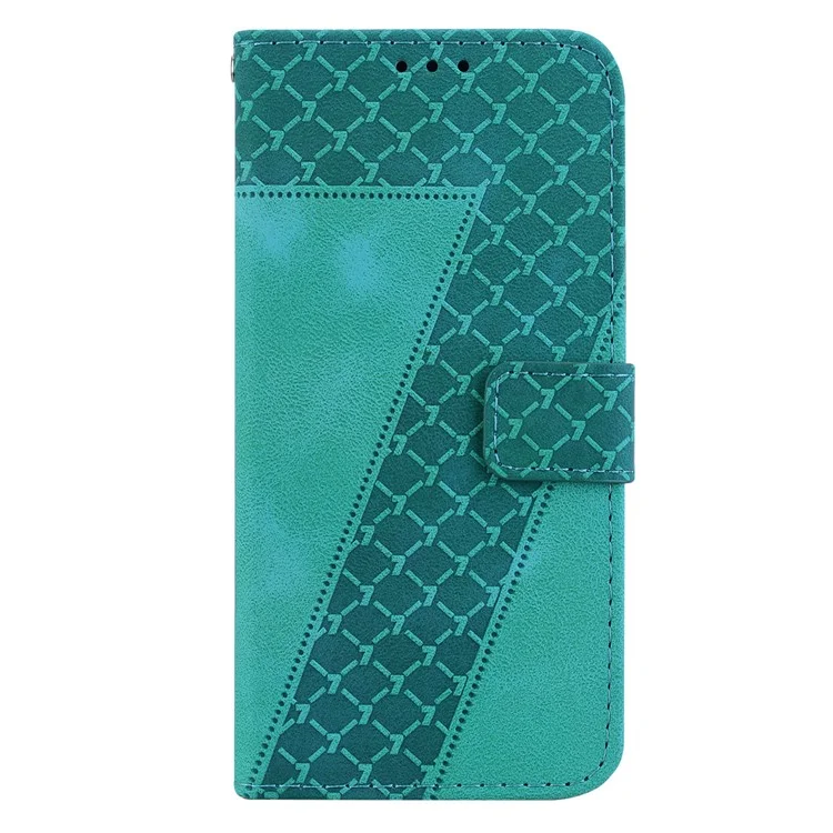 Para Motorola Moto G42 4G 7-Shape Imprinted Smartphone Stand Case Magnetic Clasp Leather Wallet Cover - Verde