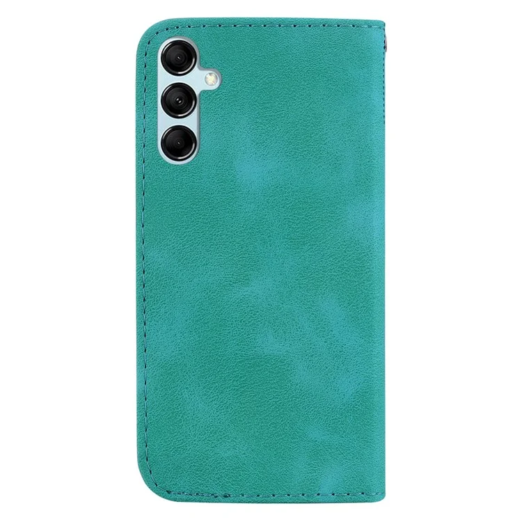 Per Samsung Galaxy M54 5G / F54 5G, custodia a portafoglio in pelle con motivo a 7 forme impresso, antiurto - Verde