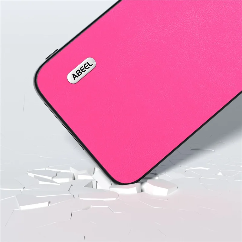 ABEEL Anti-scratch Phone Case for Samsung Galaxy S23 FE , Textured PU Leather+TPU+PC Cover - Rose
