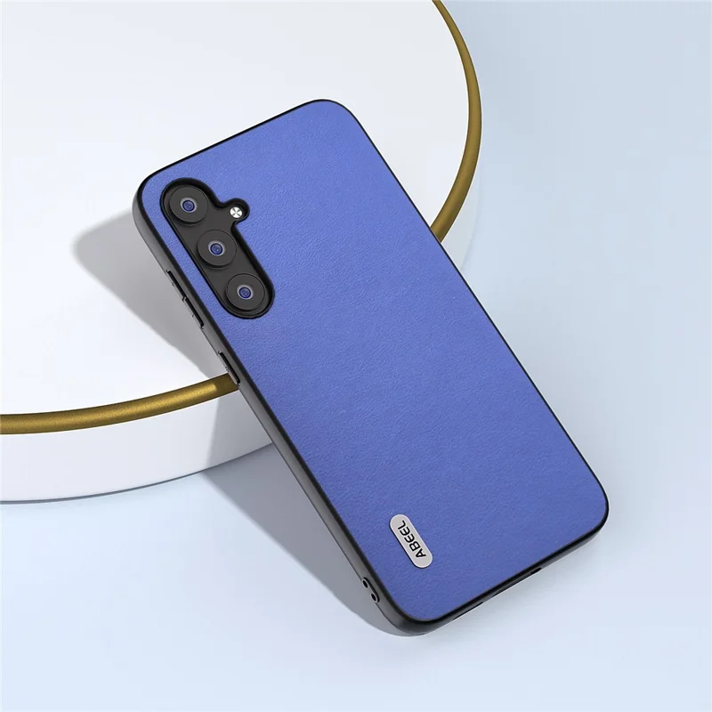 ABEEL Anti-scratch Phone Case for Samsung Galaxy S23 FE , Textured PU Leather+TPU+PC Cover - Dark Blue