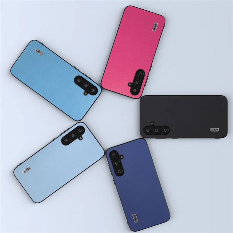 ABEEL Anti-scratch Phone Case for Samsung Galaxy S23 FE , Textured PU Leather+TPU+PC Cover - Dark Blue