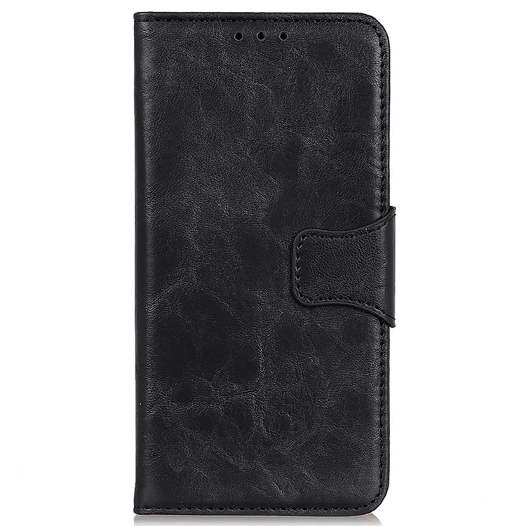 For Samsung Galaxy F34 5G / M34 5G Split Leather Case Crazy Horse Texture Wallet Stand Phone Cover - Black