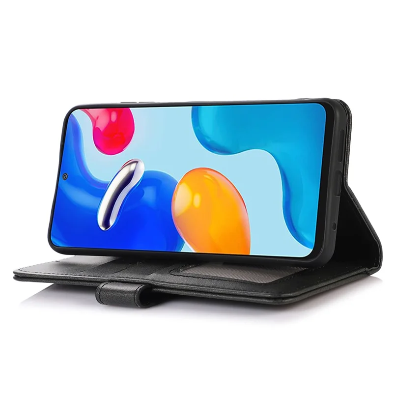 Funda tipo cartera de cuero vacuno con soporte para teléfono, carcasa de cuero PU para Samsung Galaxy F34 5G / M34 5G - Negro