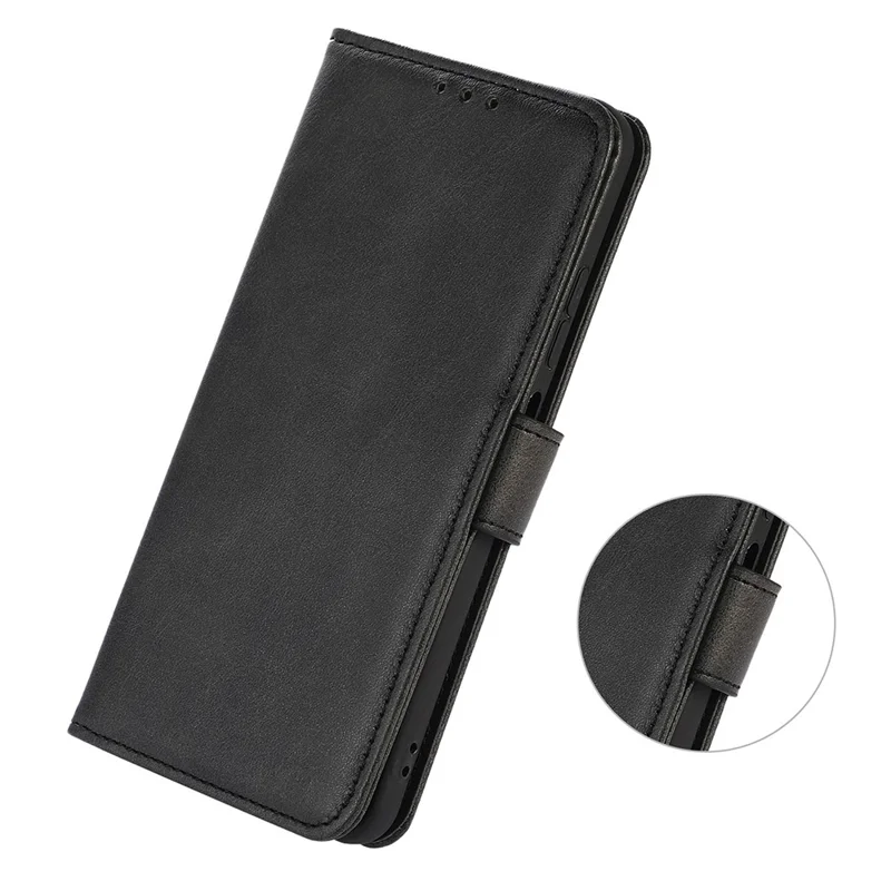 Funda tipo cartera de cuero vacuno con soporte para teléfono, carcasa de cuero PU para Samsung Galaxy F34 5G / M34 5G - Negro
