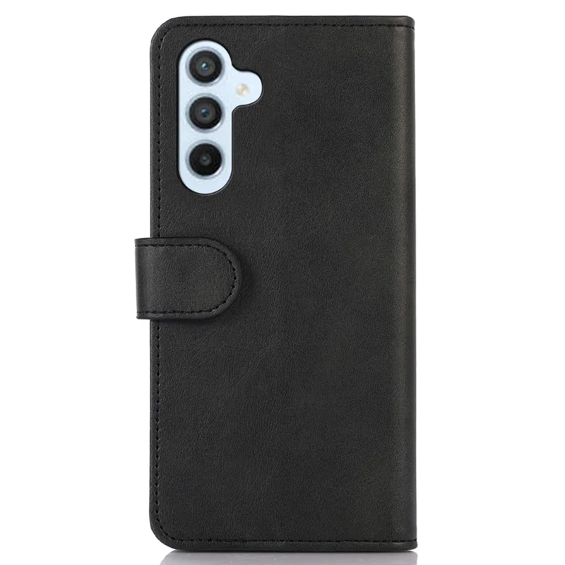 Funda tipo cartera de cuero vacuno con soporte para teléfono, carcasa de cuero PU para Samsung Galaxy F34 5G / M34 5G - Negro