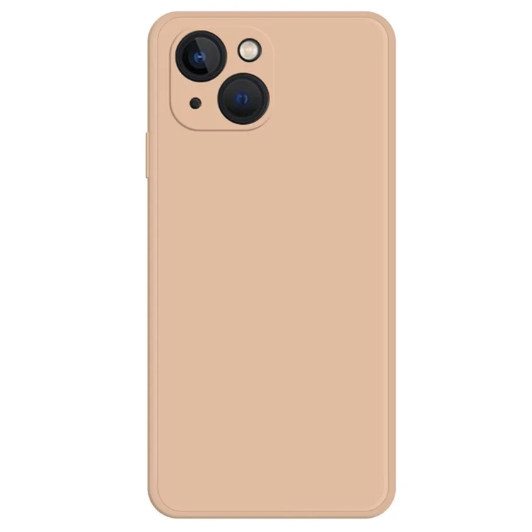 Rubberized Phone Case for iPhone 15 , Fiber Lining Straight Edge Anti-Scratch TPU Phone Cover - Orange