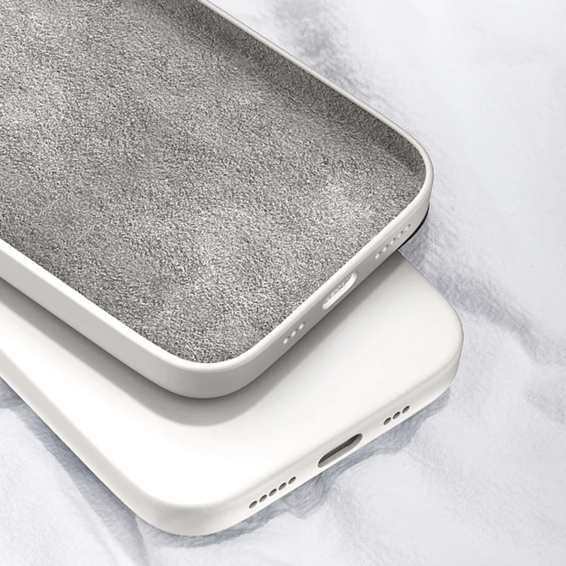 Rubberized Phone Case for iPhone 15 , Fiber Lining Straight Edge Anti-Scratch TPU Phone Cover - Black