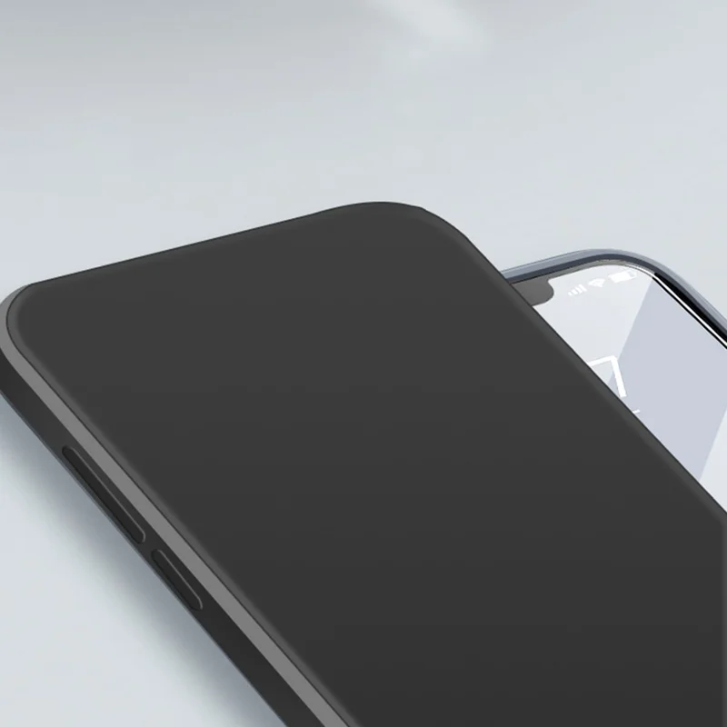 Rubberized Phone Case for iPhone 15 , Fiber Lining Straight Edge Anti-Scratch TPU Phone Cover - Black