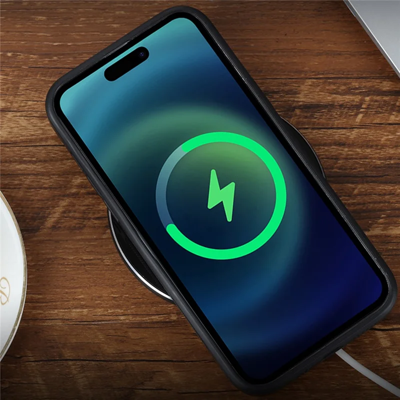 AZNS For iPhone 15 Plus Anti-Scratch Phone Shell Imprinted Pattern PU Leather+TPU Phone Back Cover - Blue