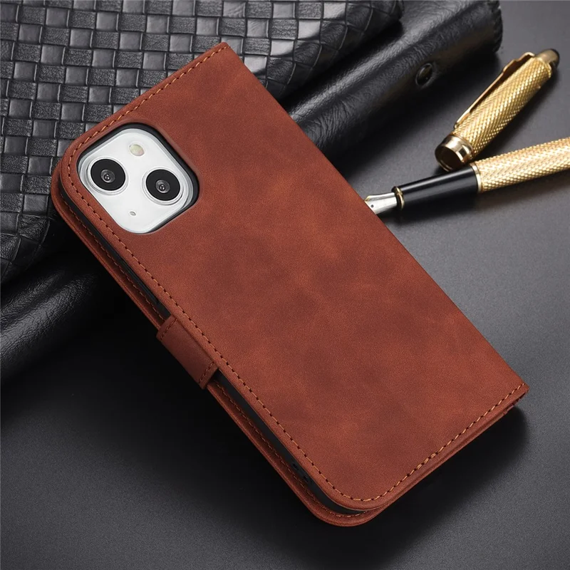 AZNS Für iPhone 15 Anti-Kratzer Handyhülle mit Ständer Brieftasche PU-Leder Staubdicht Handyhülle - Braun