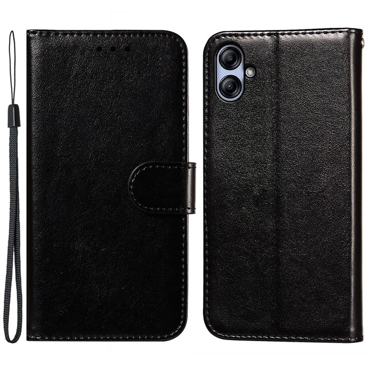 Pour Samsung Galaxy A04e 4G / M04 4G / F04 4G TPU+PU Leather Wallet Stand Flip Cover Magnetic Closure Phone Case - Noir