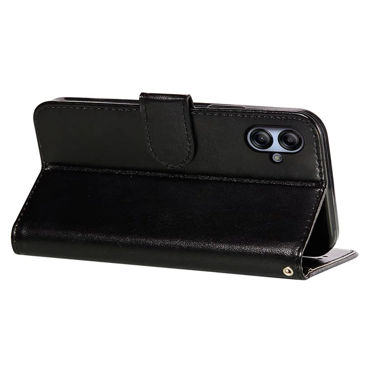 Pour Samsung Galaxy A04e 4G / M04 4G / F04 4G TPU+PU Leather Wallet Stand Flip Cover Magnetic Closure Phone Case - Noir