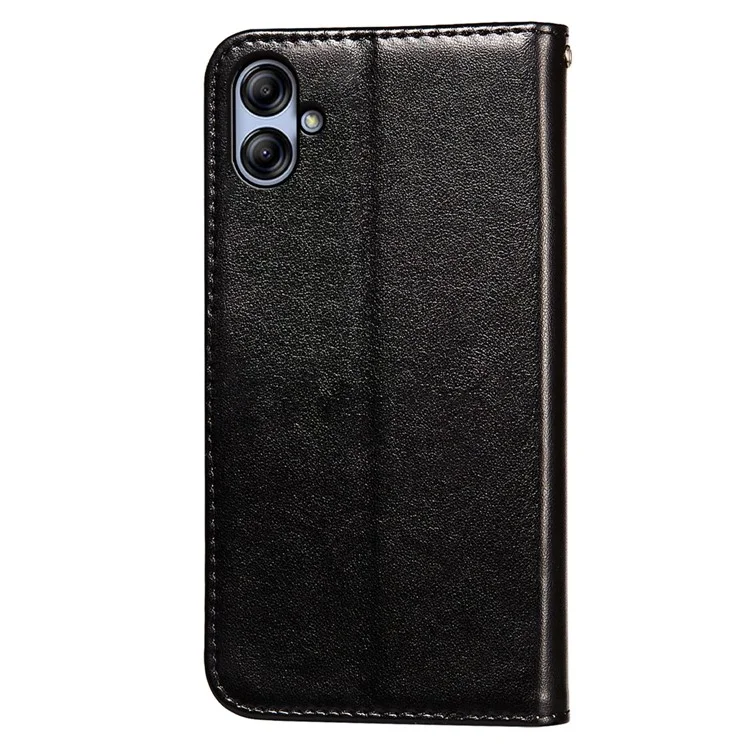 Pour Samsung Galaxy A04e 4G / M04 4G / F04 4G TPU+PU Leather Wallet Stand Flip Cover Magnetic Closure Phone Case - Noir