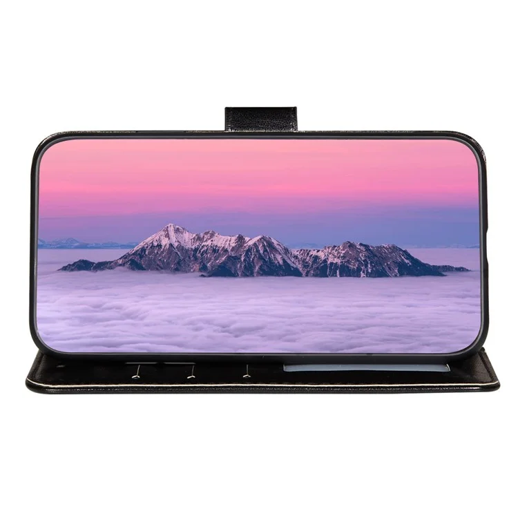 Para Samsung Galaxy S23 Funda tipo cartera con tapa magnética, carcasa de TPU y piel sintética - Negro