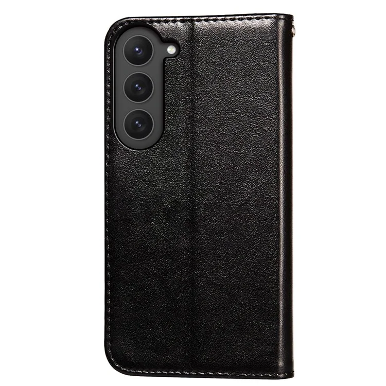 Para Samsung Galaxy S23 Funda tipo cartera con tapa magnética, carcasa de TPU y piel sintética - Negro