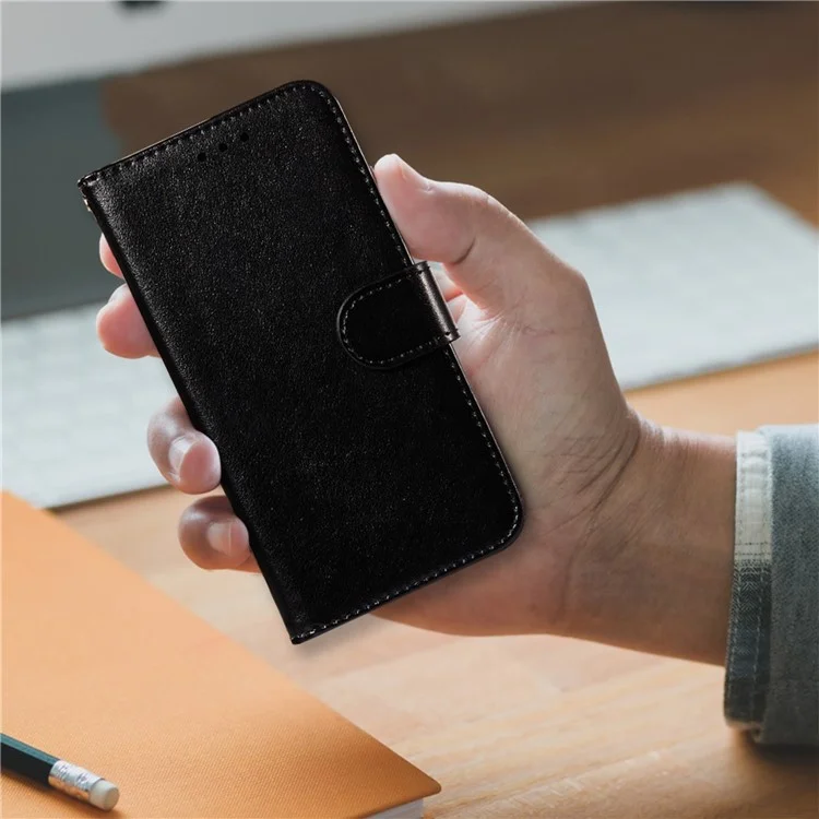Für Samsung Galaxy S23 Ultra Wallet Stand Flip Cover Magnetischer Verschluss PU Leder Handyhülle - Schwarz