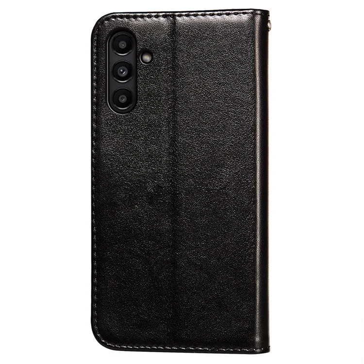 Para Samsung Galaxy A14 5G / A14 4G TPU+PU Leather Wallet Stand Flip Cover Magnetic Closure Phone Case - Preto