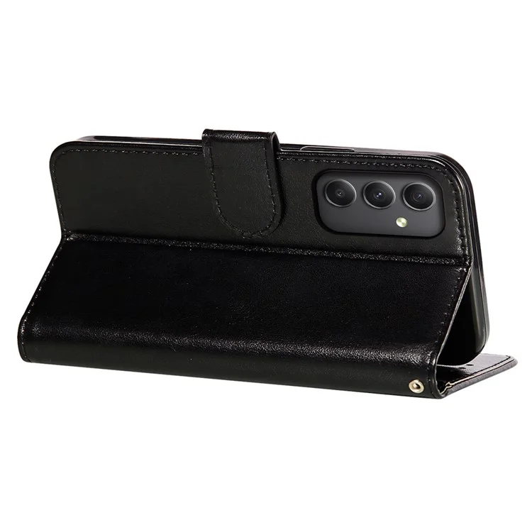 Para Samsung Galaxy A24 4G (162.1 x 77.6 x 8.3 mm) Funda de cartera de piel sintética de color sólido con soporte Flip Funda de teléfono celular - Negro