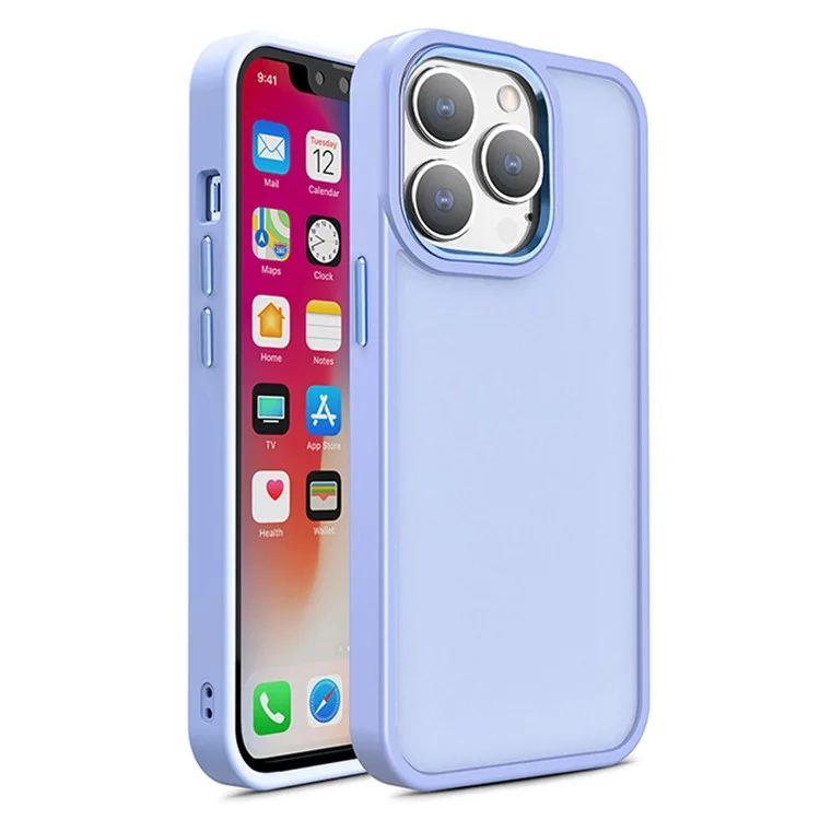 For iPhone 15 Pro Max Shockproof TPU+PC+Metal Phone Cover Anti-Scratch Skin-touch Phone Case Shell - Lavender