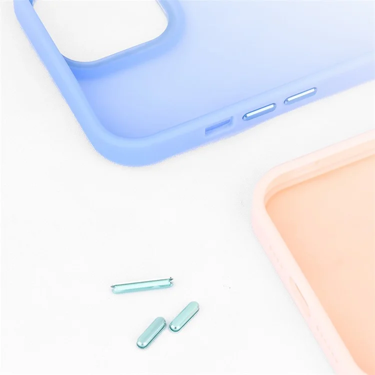 For iPhone 15 Pro Max Shockproof TPU+PC+Metal Phone Cover Anti-Scratch Skin-touch Phone Case Shell - Lavender
