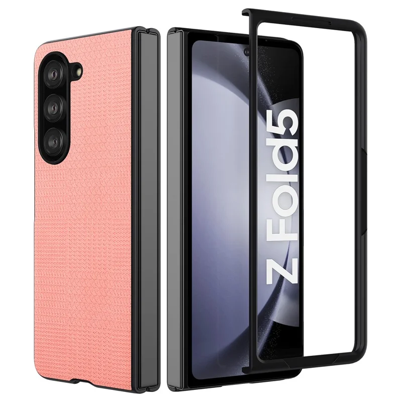 VILI TH Series For Samsung Galaxy Z Fold5 5G Anti-Drop Phone Case PU+PC+TPU Phone Cover - Pink