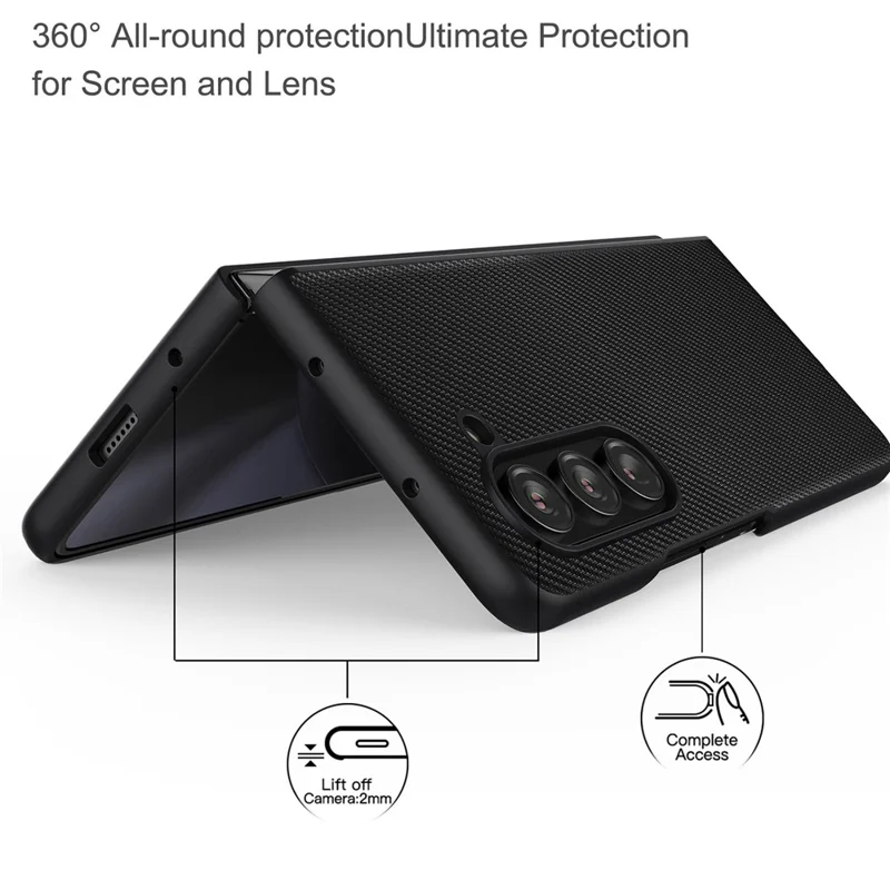 Funda para teléfono VILI TC Series para Samsung Galaxy Z Fold5 5G, antiarañazos, de PU+PC+TPU, funda de teléfono delgada