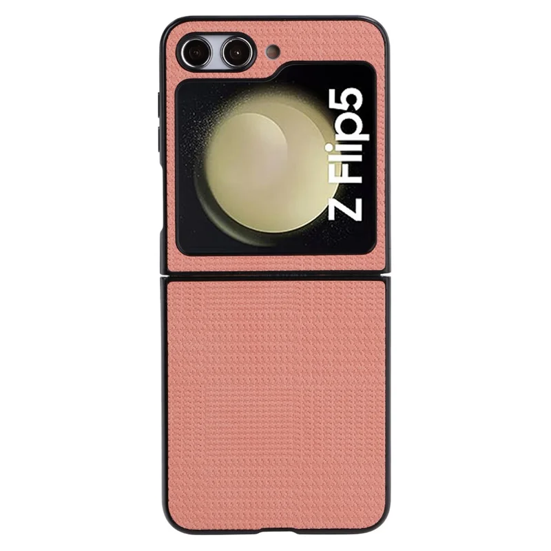 VILI TH Series For Samsung Galaxy Z Flip5 5G Cellphone Protective Case PU Leather Coated PC+TPU Phone Cover - Pink