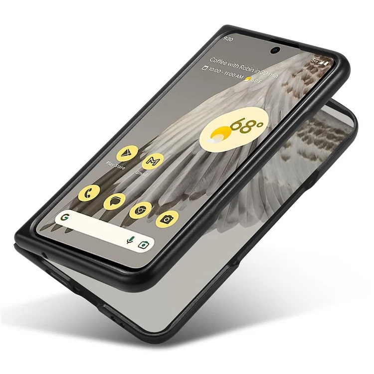 LC.IMEEKE For Google Pixel Fold Anti-scratch Carbon Fiber Texture Phone Case PU Leather+TPU+EVA Back Cover
