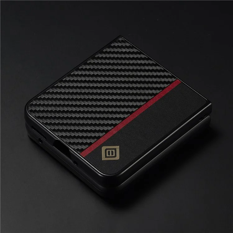 LC.IMEEKE Back Cover for vivo X Flip , Carbon Fiber Texture PU Leather+TPU+EVA Anti-fall Phone Case