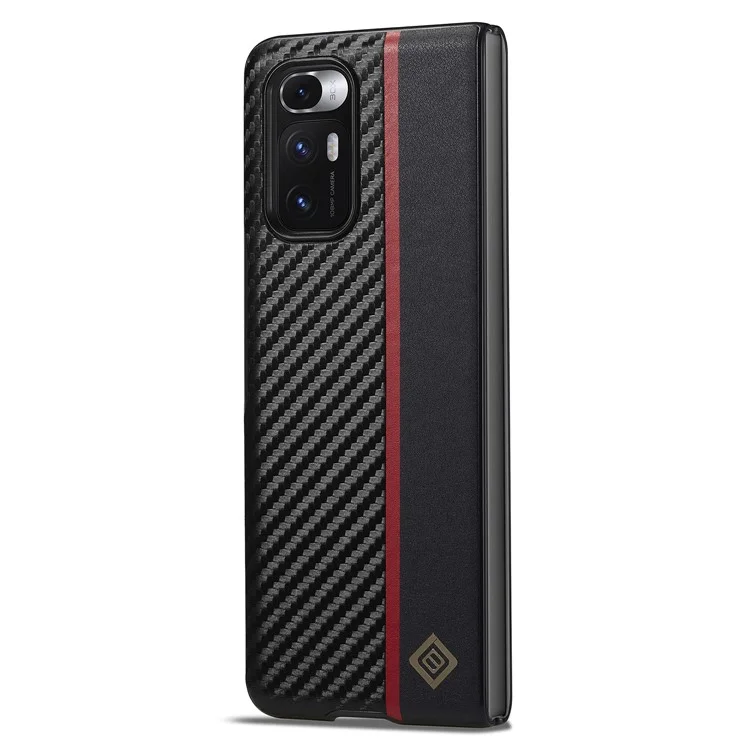 LC.IMEEKE Carbon Fiber Texture Cover for Xiaomi Mi Mix Fold , PU Leather+TPU+EVA Phone Back Protector Case